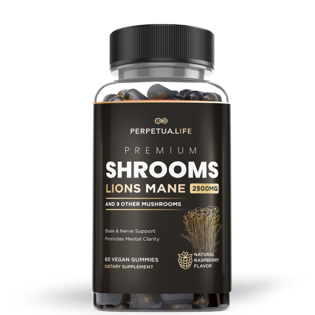 Lion's Mane Gummies - w Turkey Tail and 9 other Premium Mushrooms.